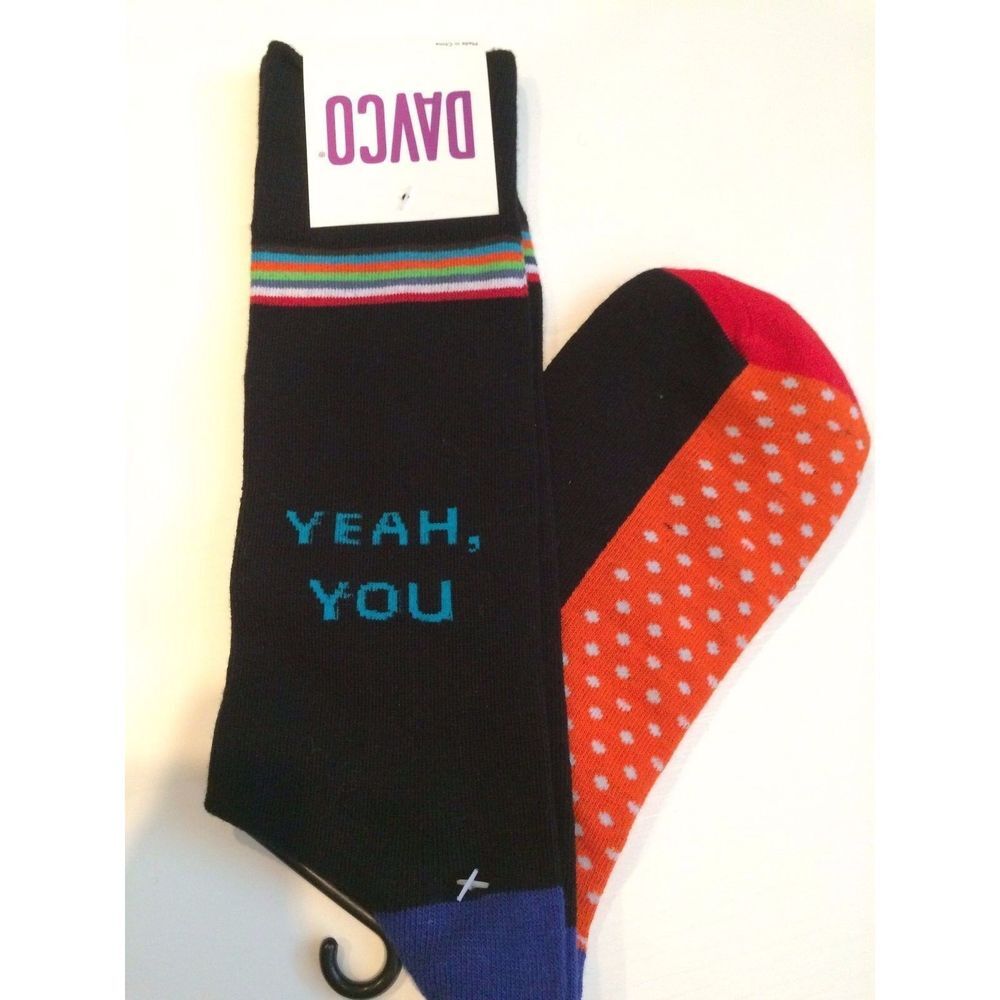 new Men's DAVCO dress SOCKS lot of 2 pair men's Martini Hey You, Yeah You